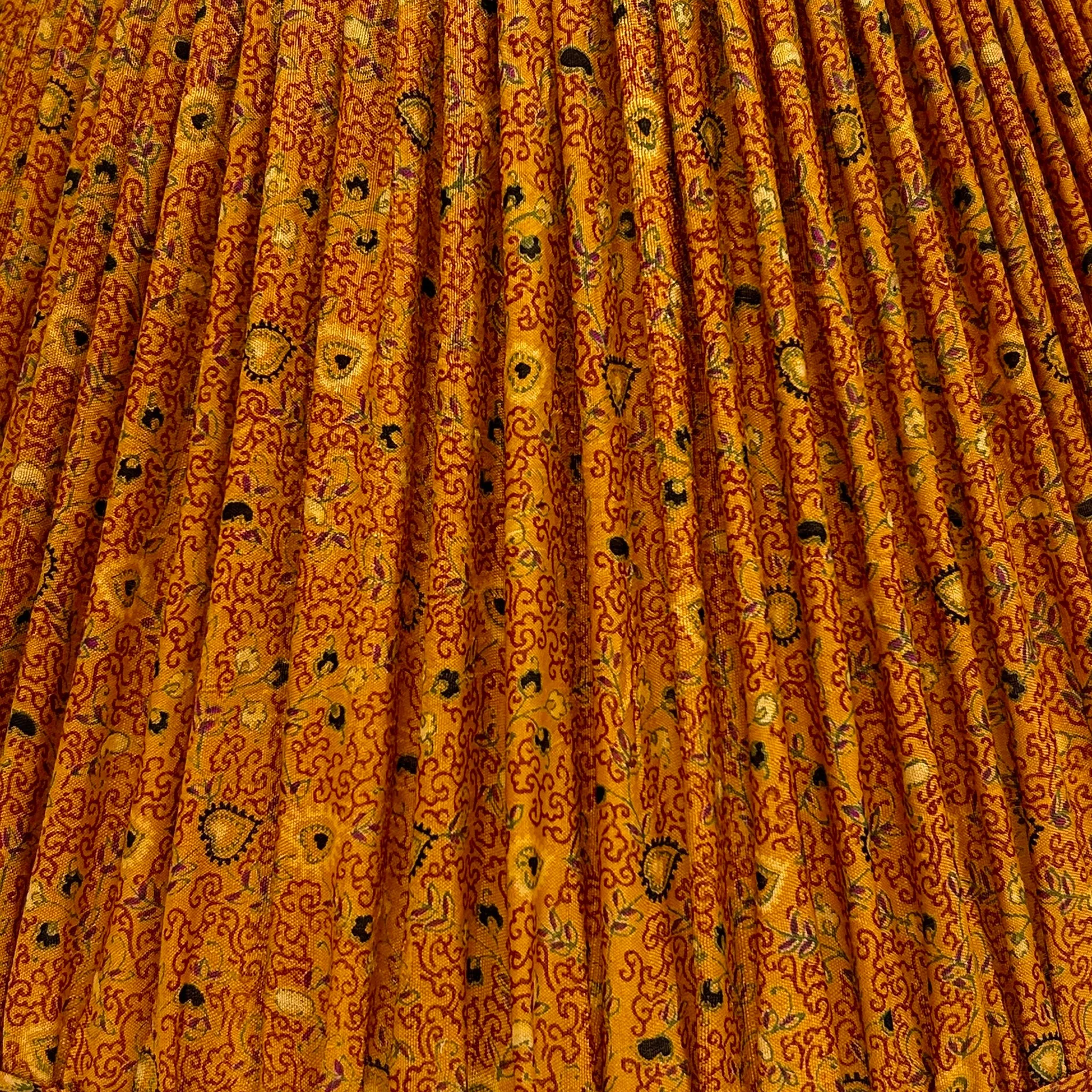 14" Silk Sari Lampshade - Marigold Botanical