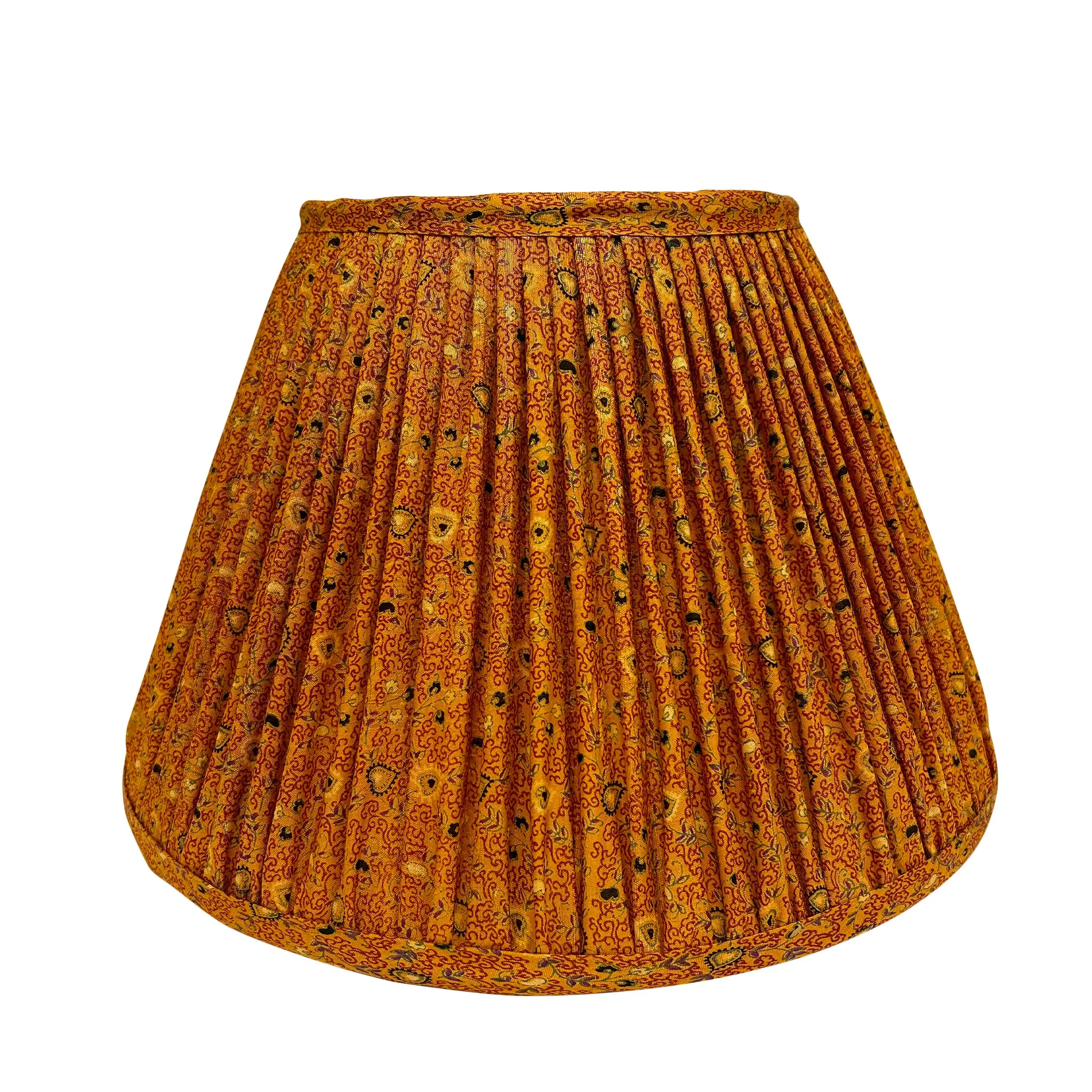 14" Silk Sari Lampshade - Marigold Botanical