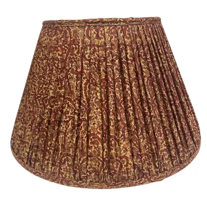 16" Silk Sari Lampshade - Brown Floral
