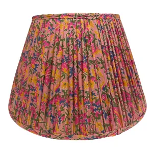 16" Silk Sari Lampshade - Bubblegum Pink Floral