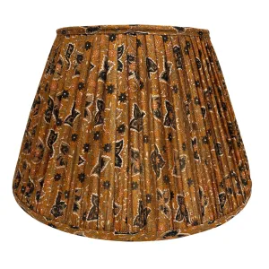 16" Silk Sari Lampshade - Ochre Floral