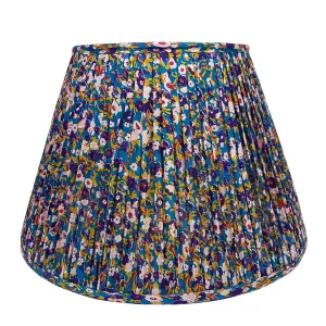 18" Silk Sari Lampshade - Purple Peacock Floral