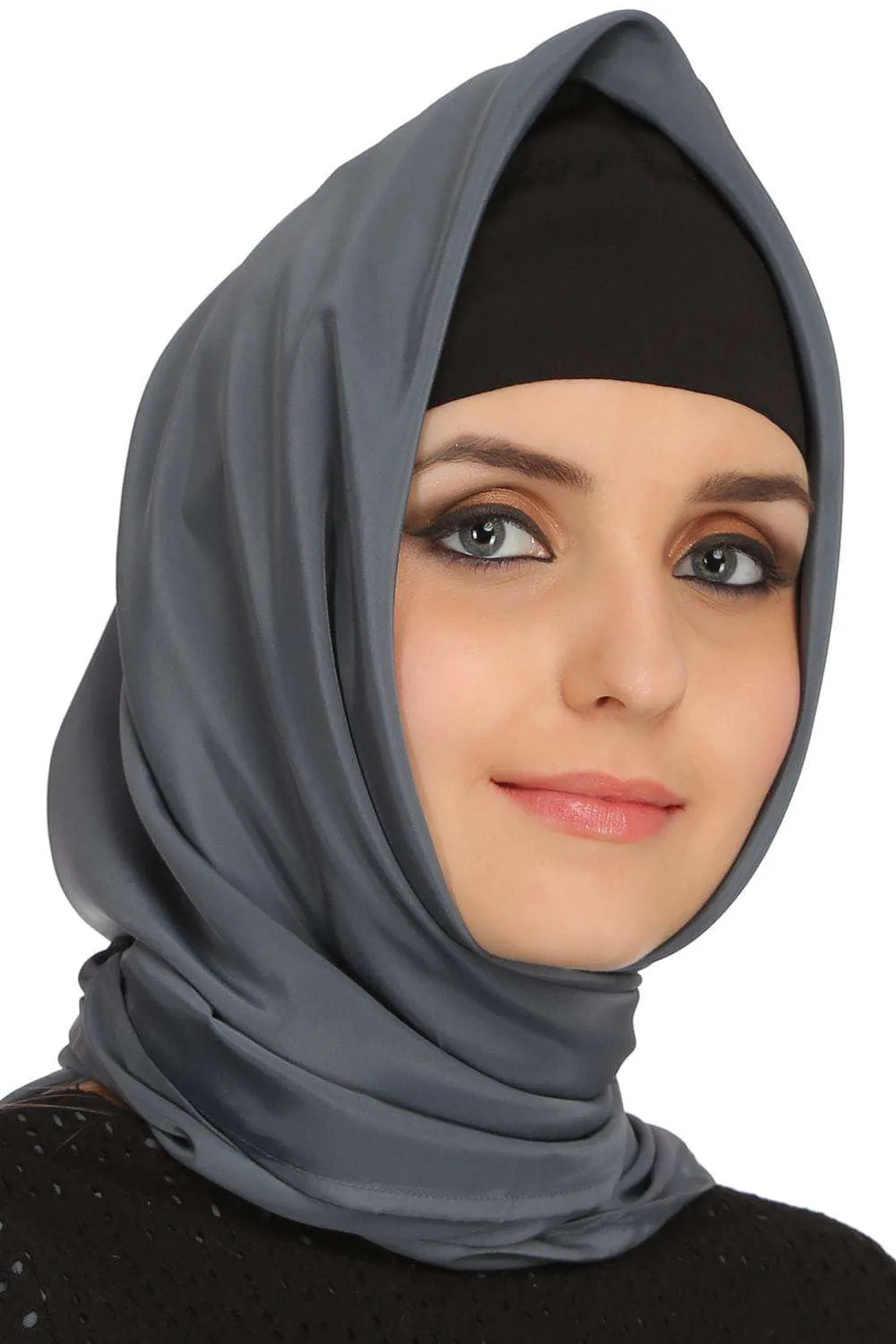 Amaya Black & Grey Schiffli & Crepe Abaya