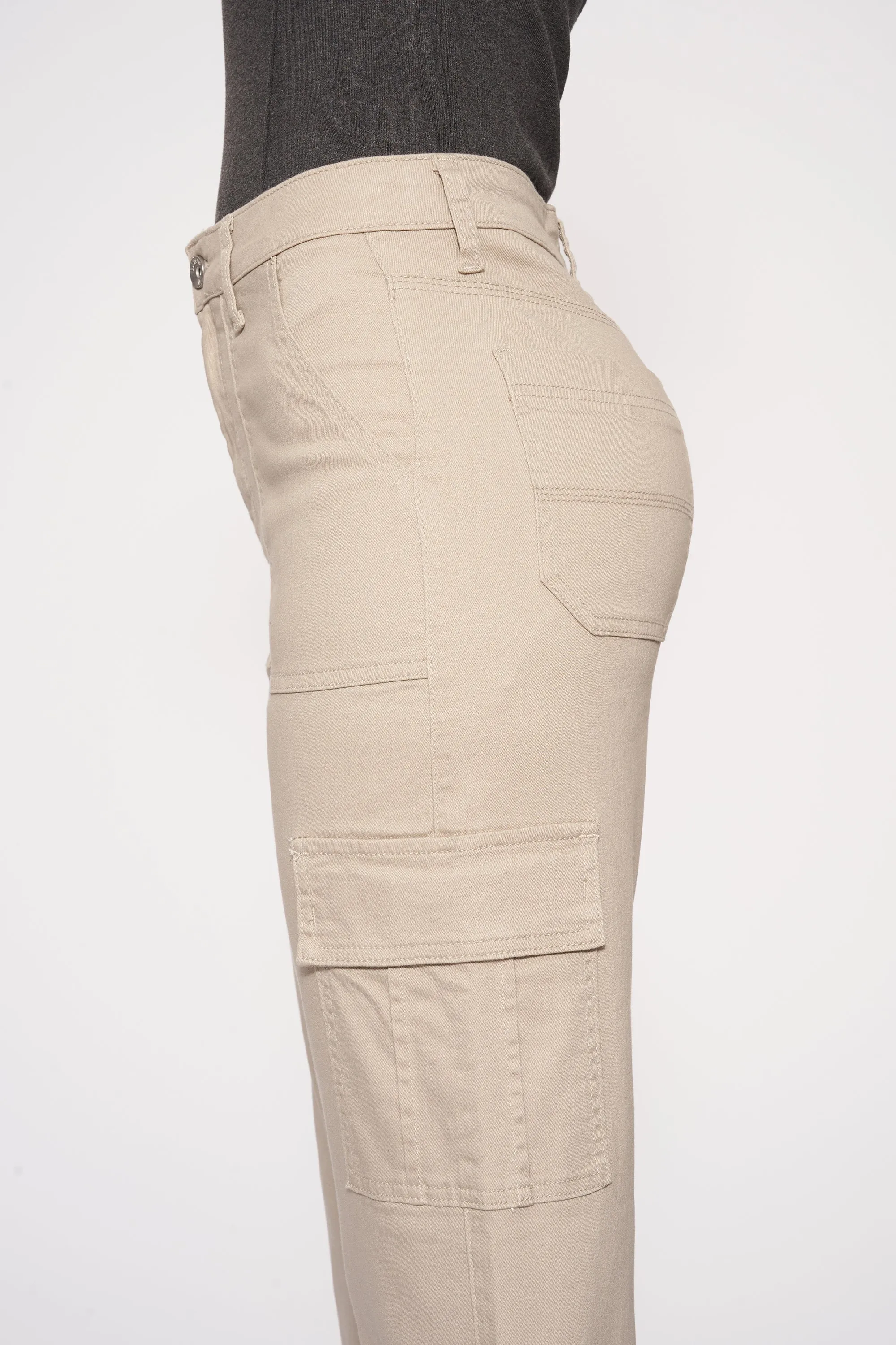 Angel Super High Rise Cargo Straight  Denim Jeans