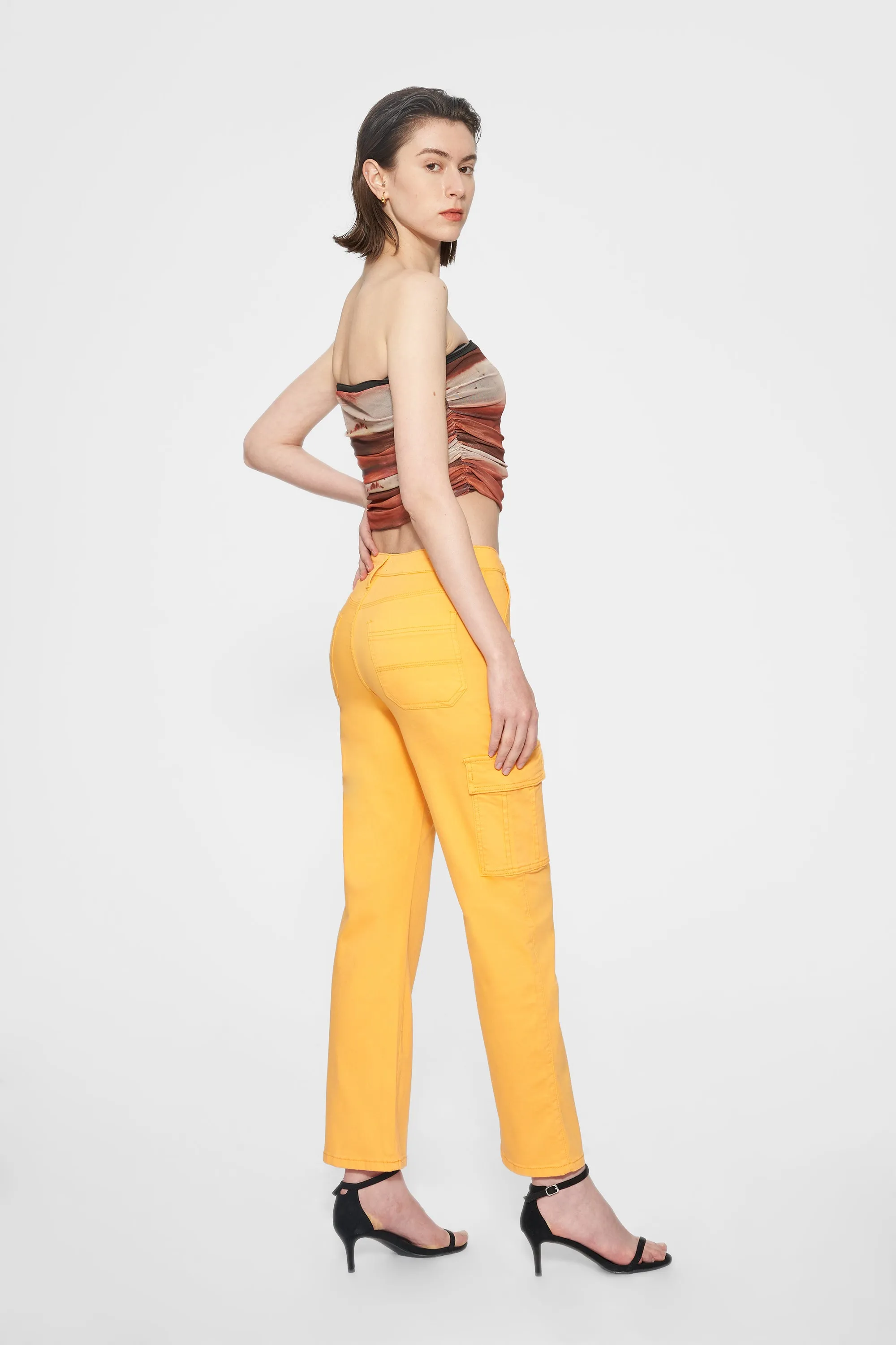 Angel Super High Rise Cargo Straight  Denim Jeans