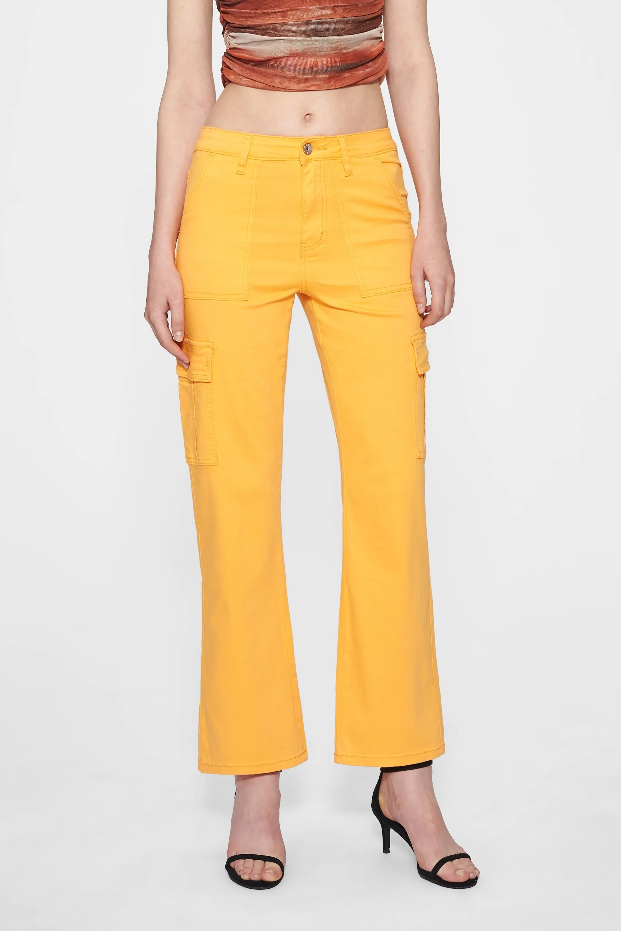 Angel Super High Rise Cargo Straight  Denim Jeans