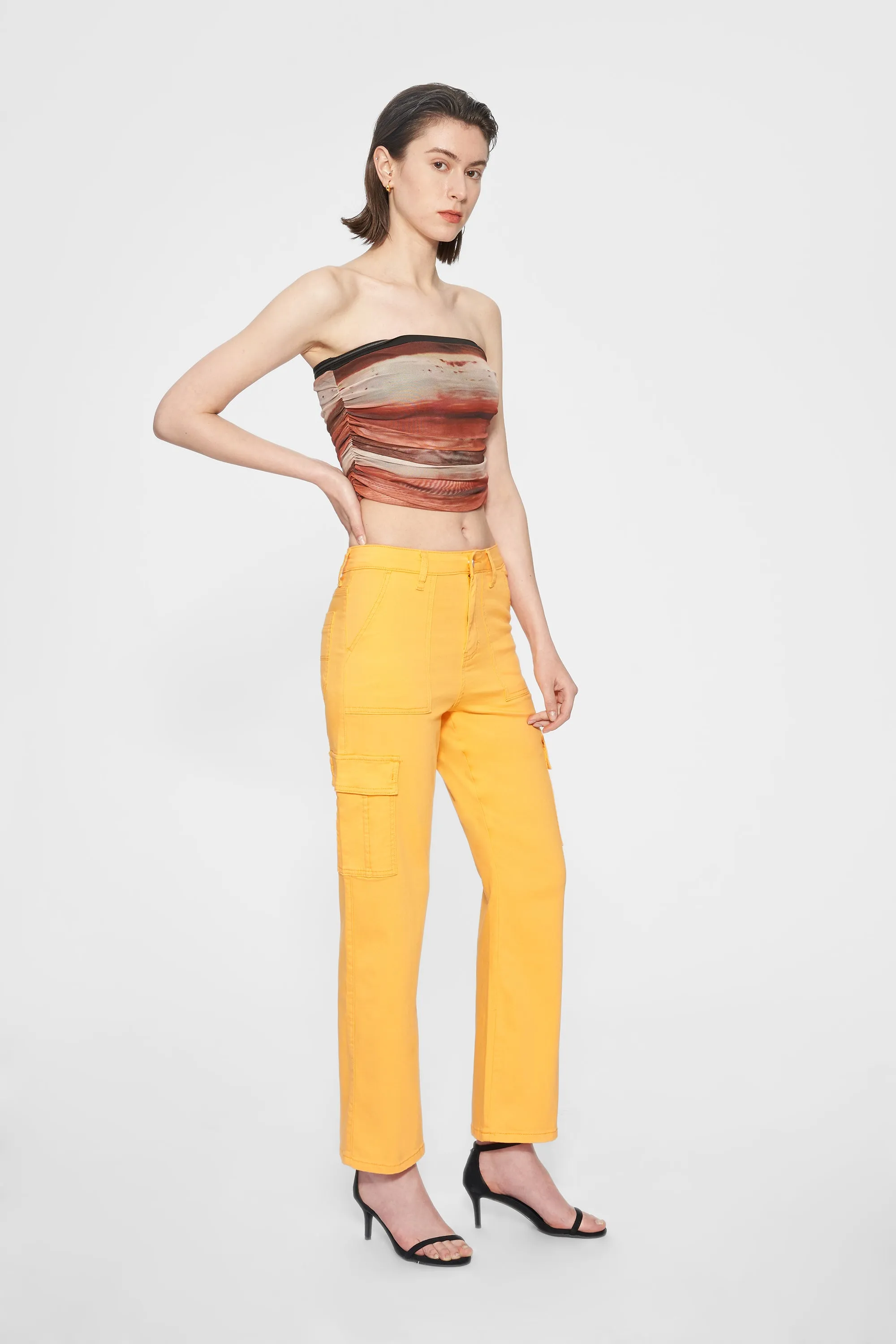 Angel Super High Rise Cargo Straight  Denim Jeans