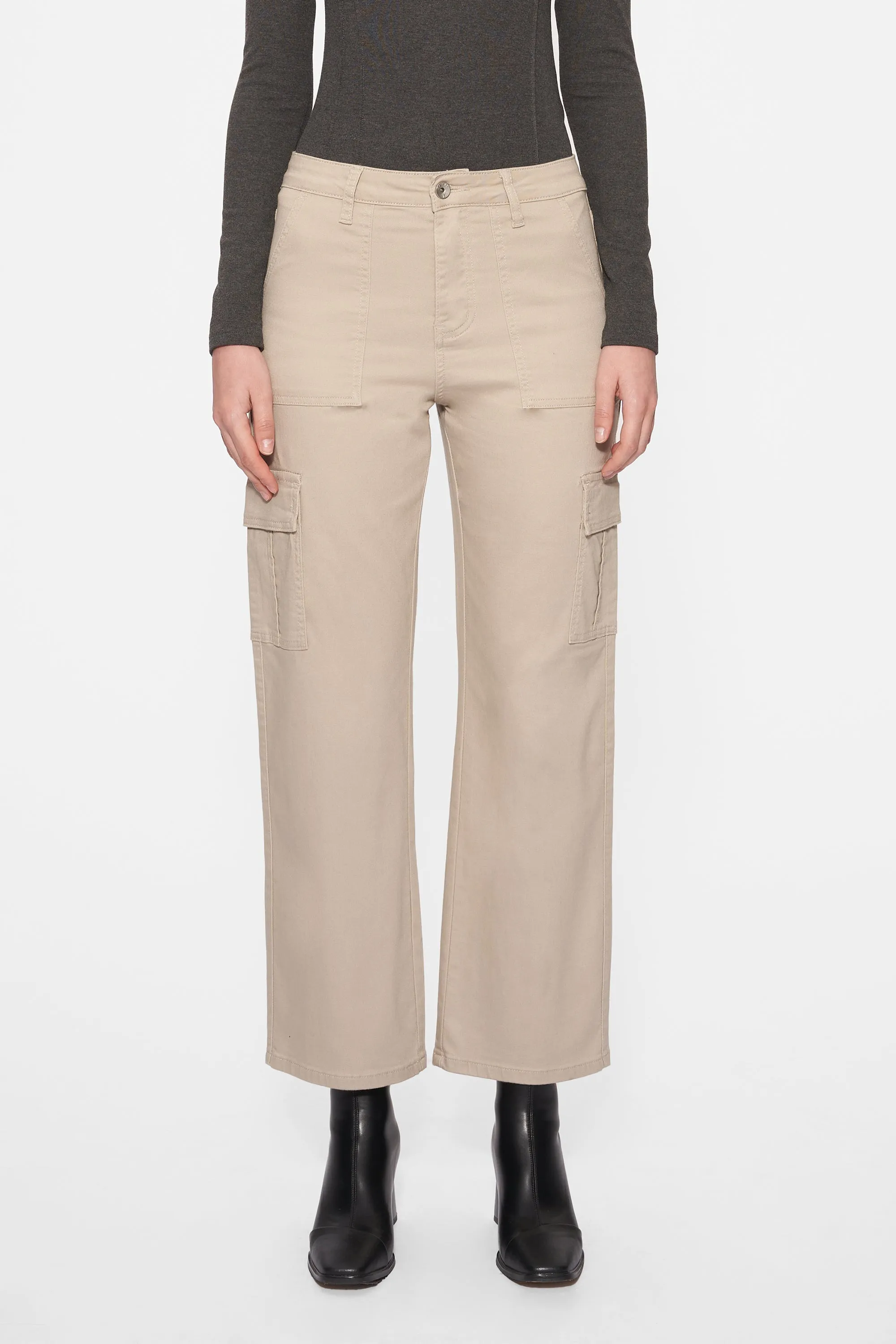 Angel Super High Rise Cargo Straight  Denim Jeans