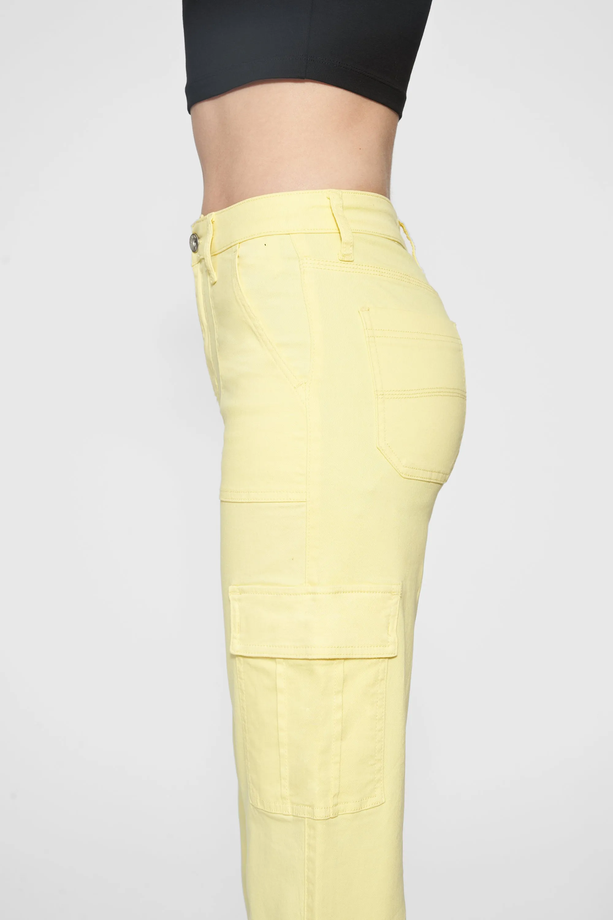 Angel Super High Rise Cargo Straight  Denim Jeans