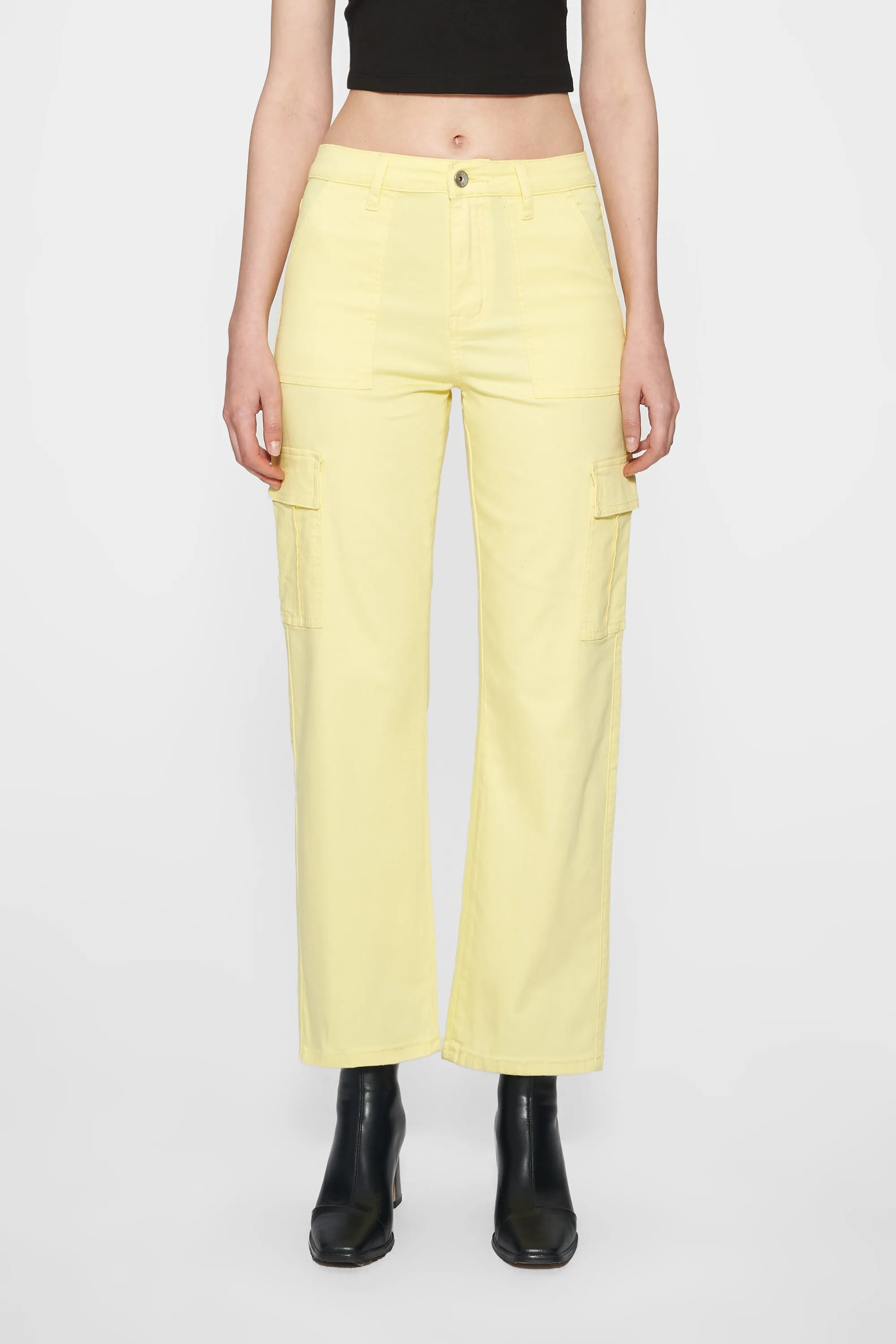 Angel Super High Rise Cargo Straight  Denim Jeans