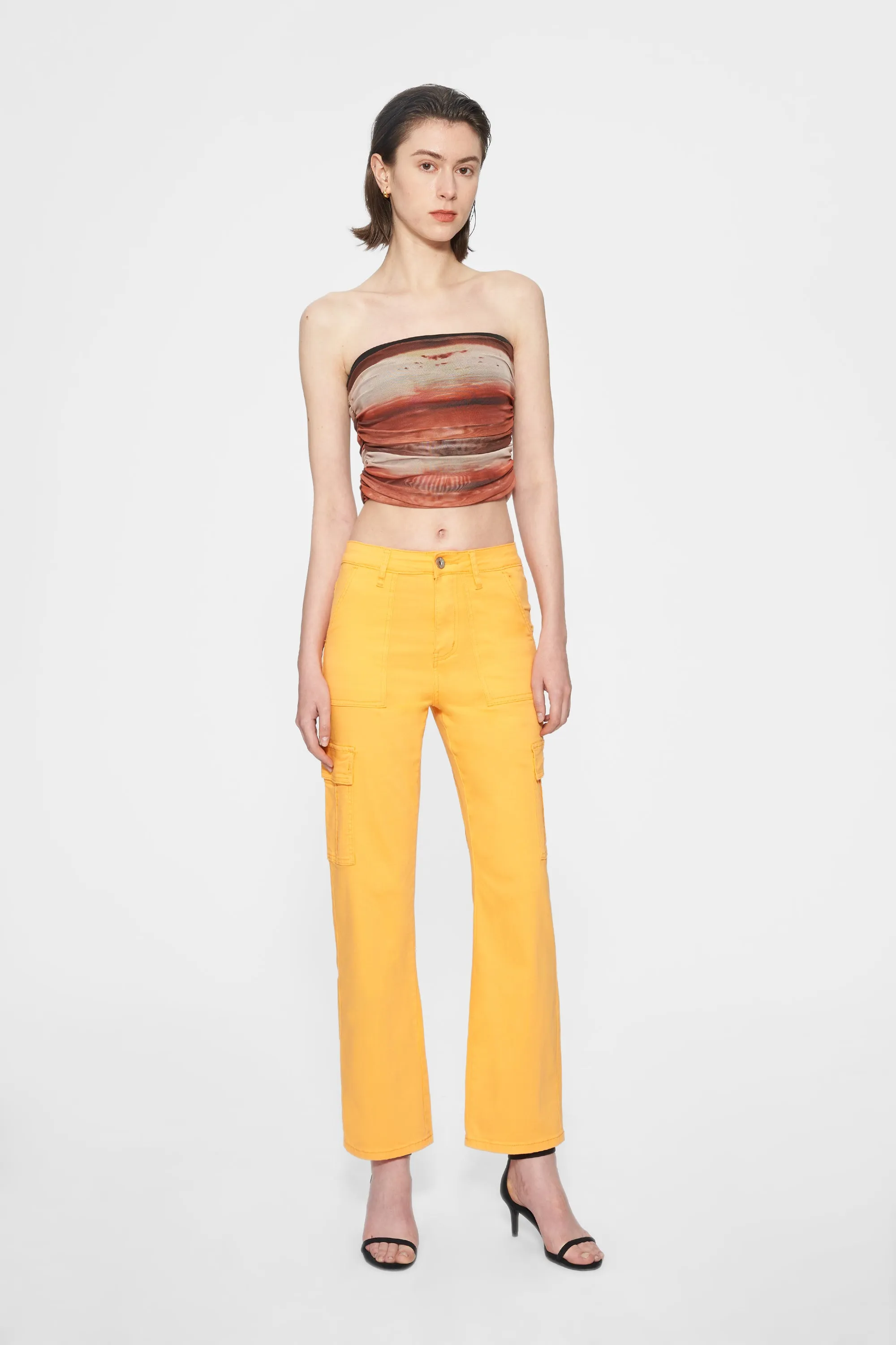 Angel Super High Rise Cargo Straight  Denim Jeans