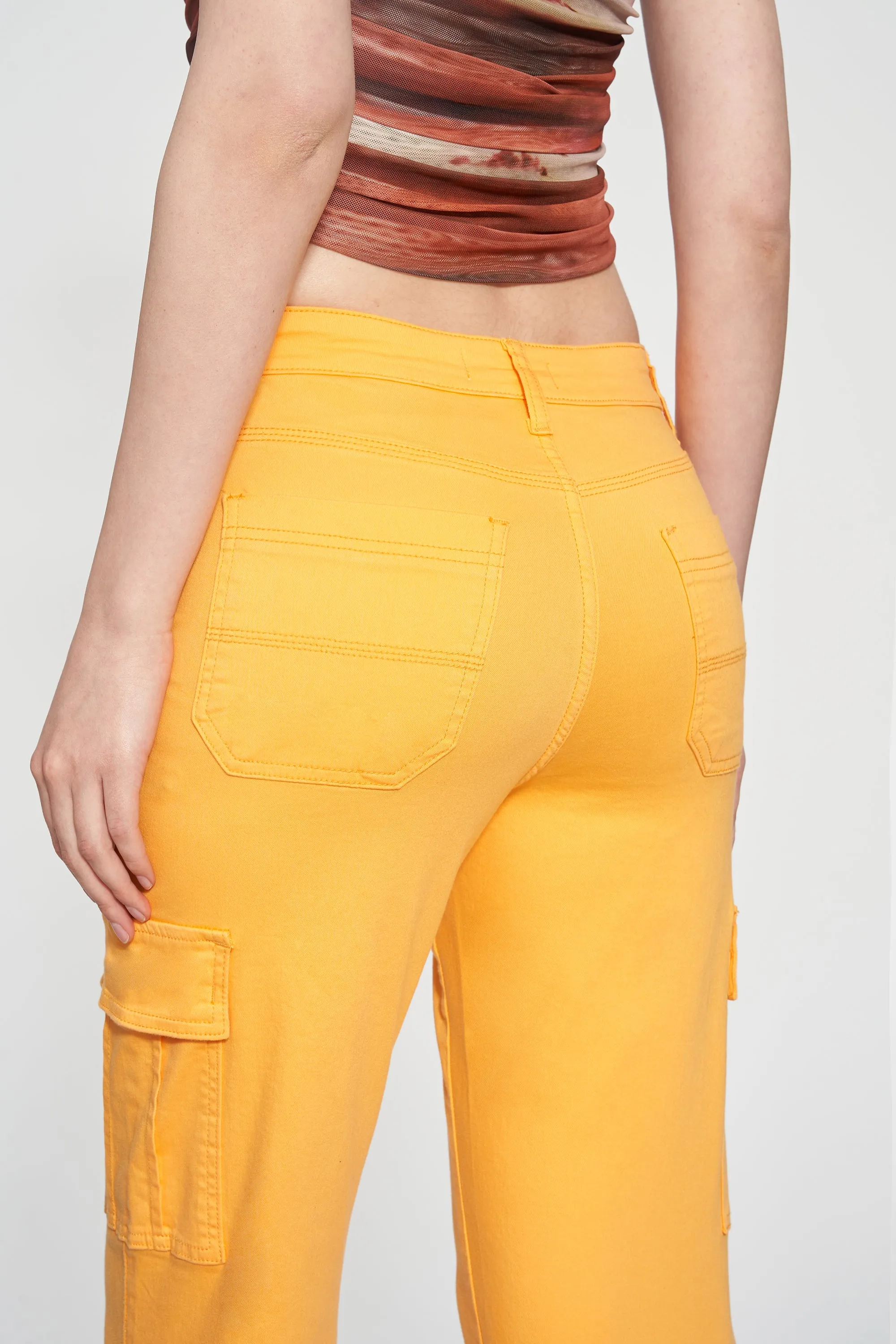 Angel Super High Rise Cargo Straight  Denim Jeans