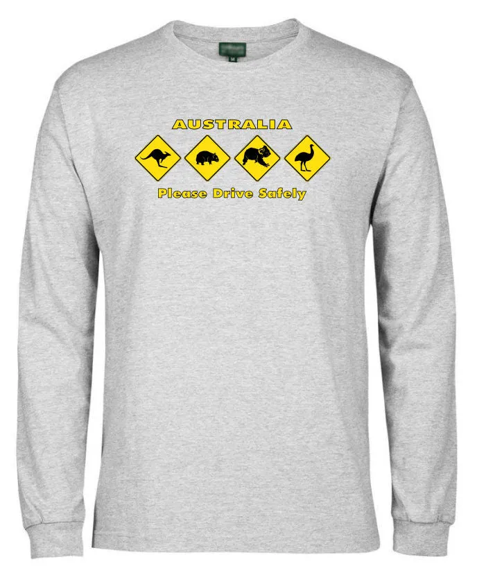 Australian Animal Road Signs Longsleeve T-Shirt (Various Colours)