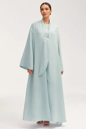Azka Tie Front Abaya - Cucumber