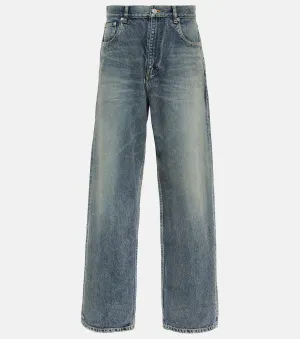 BALENCIAGA High Rise Straight Leg Jeans, Blue