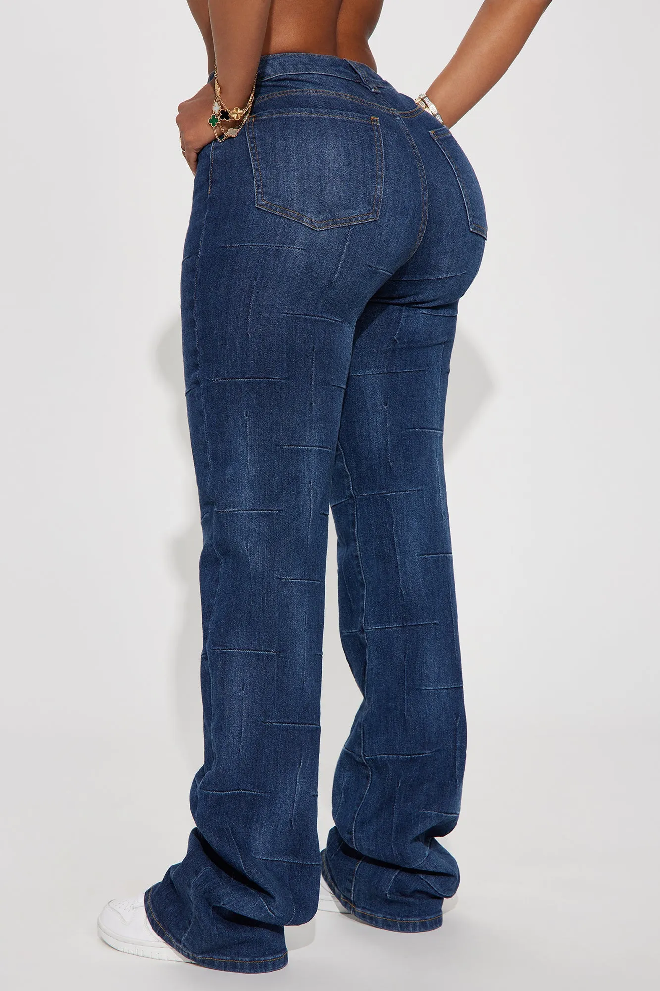 Behind The Seams Stretch Straight Leg Jeans - Dark Wash
