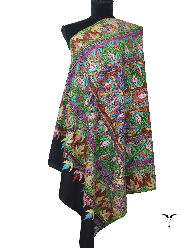 Black pashmina Shawl With Embroidery 5928