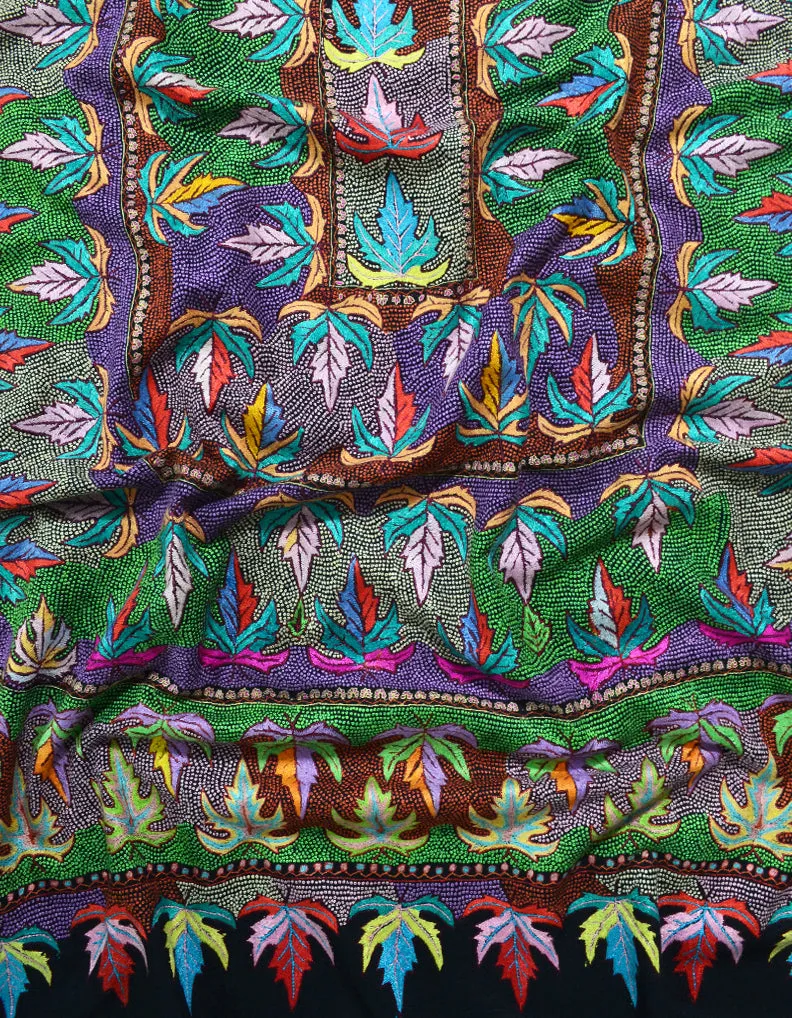 Black pashmina Shawl With Embroidery 5928