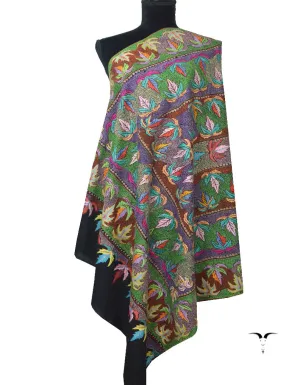 Black pashmina Shawl With Embroidery 5928