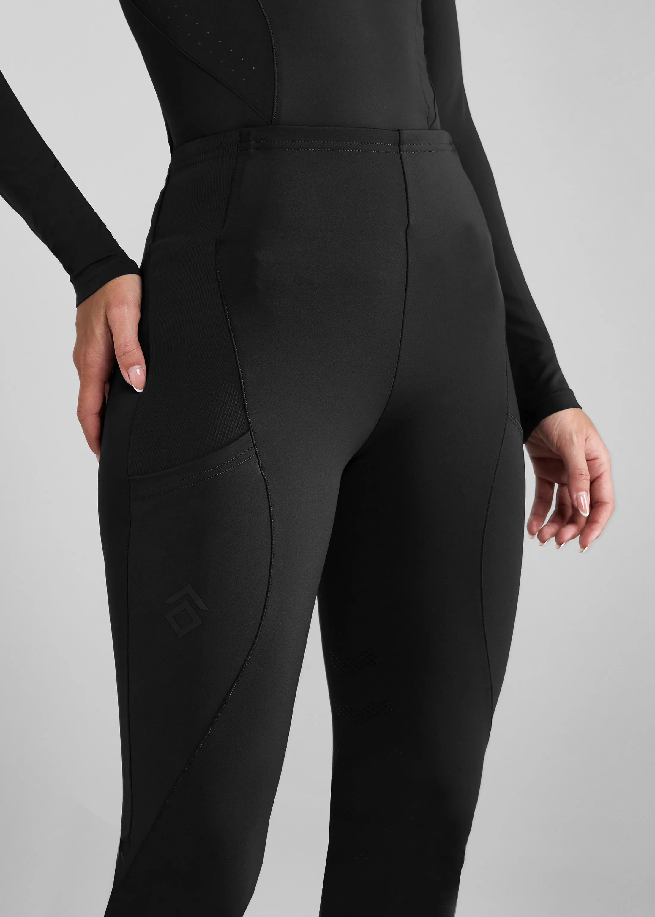 Black Tall Core Knee Grip Leggings