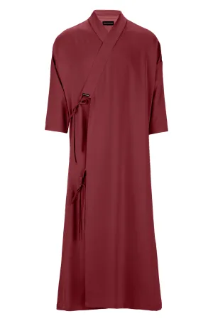 Blood Red Tie Detail Bisht