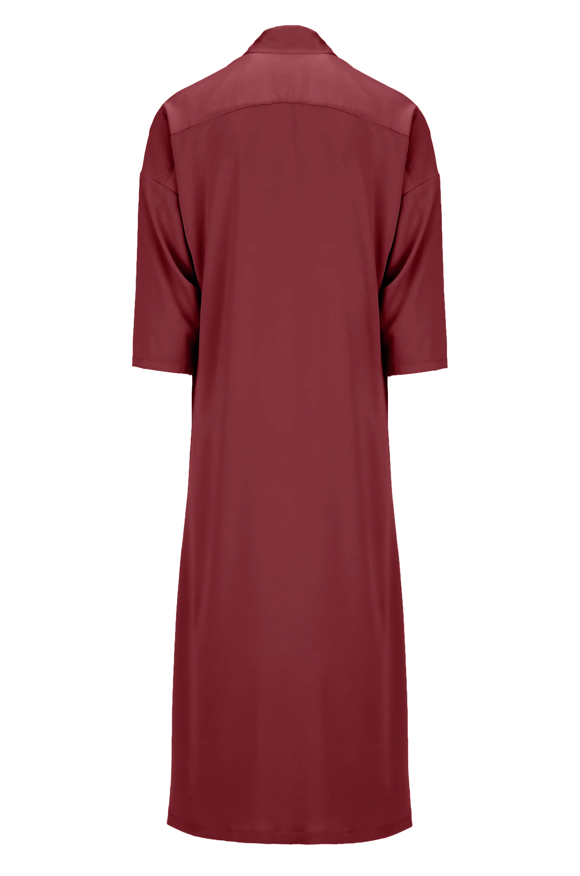 Blood Red Tie Detail Bisht