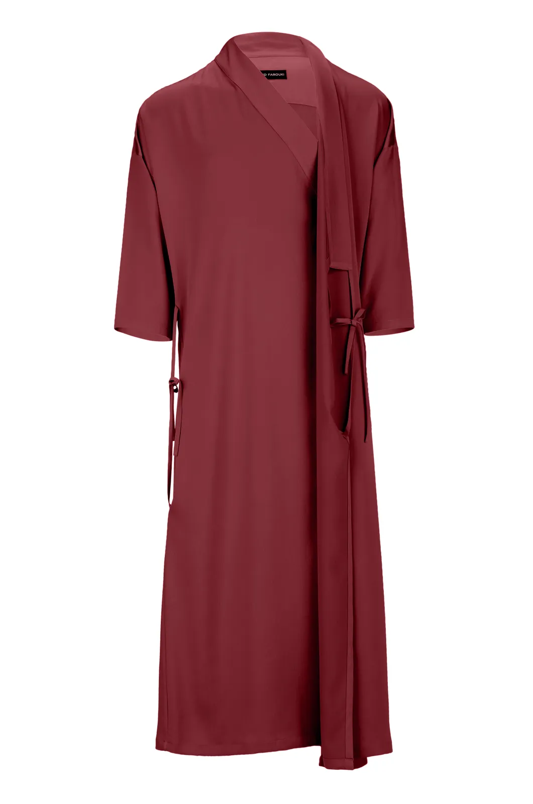 Blood Red Tie Detail Bisht