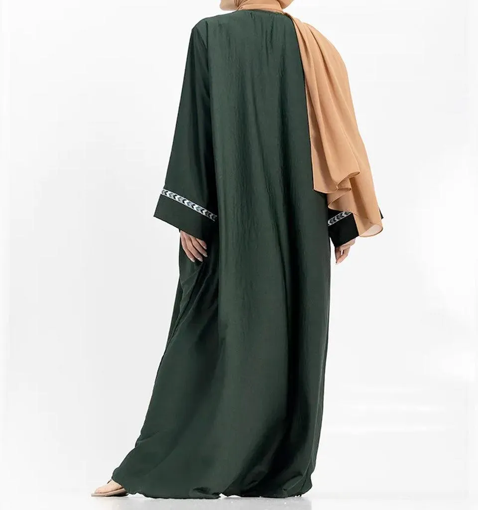 Bottle Green Wajiha Abaya