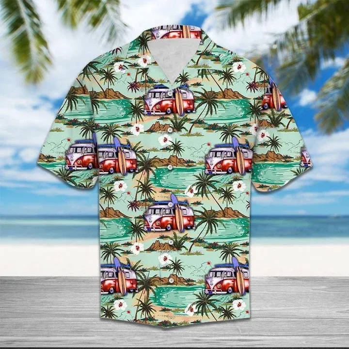Caravan Beach Time Of Summer Design Hawaiian Shirt
