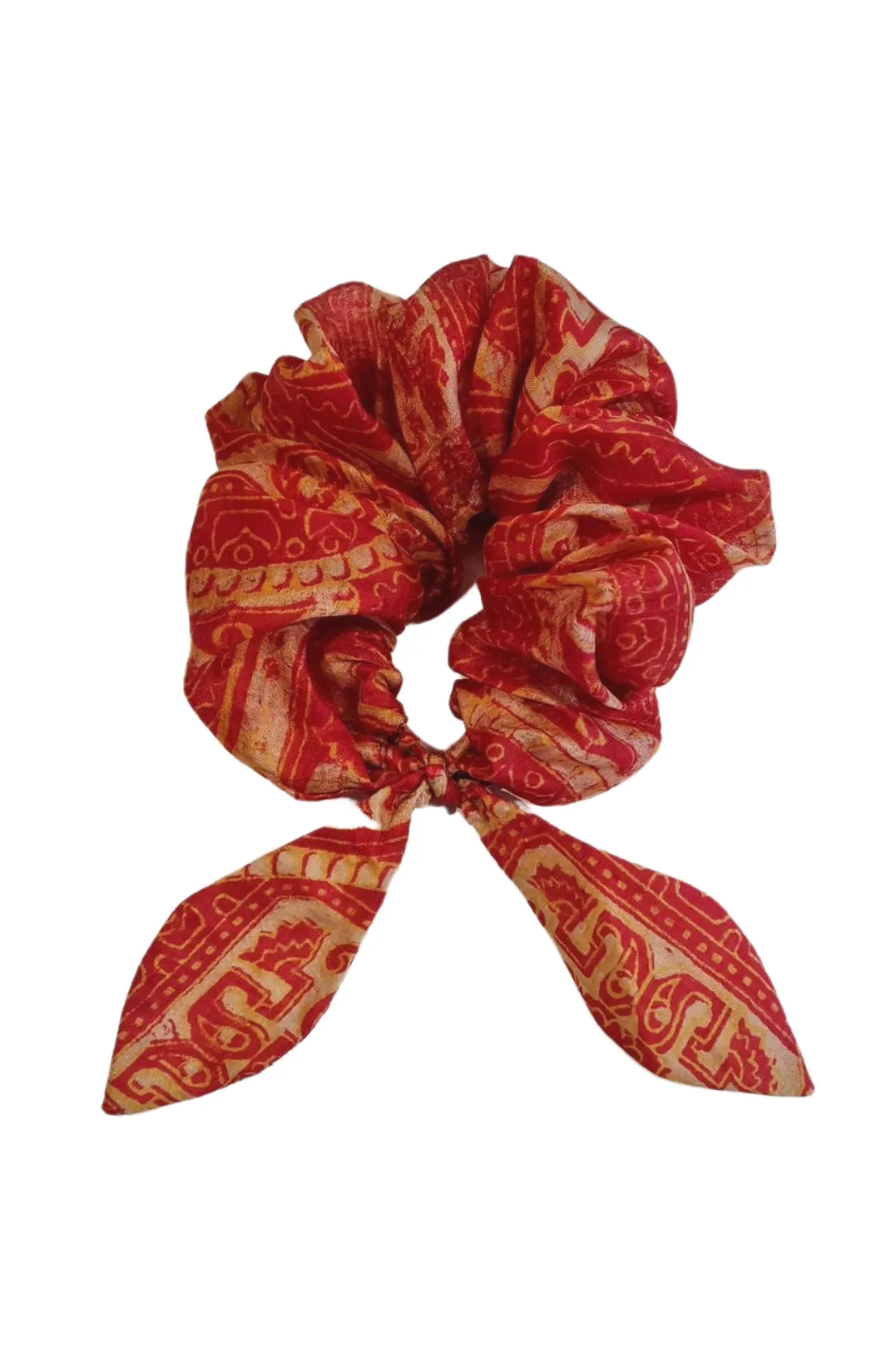 Carnivale vintage sari silk scrunchie. 100% silk.