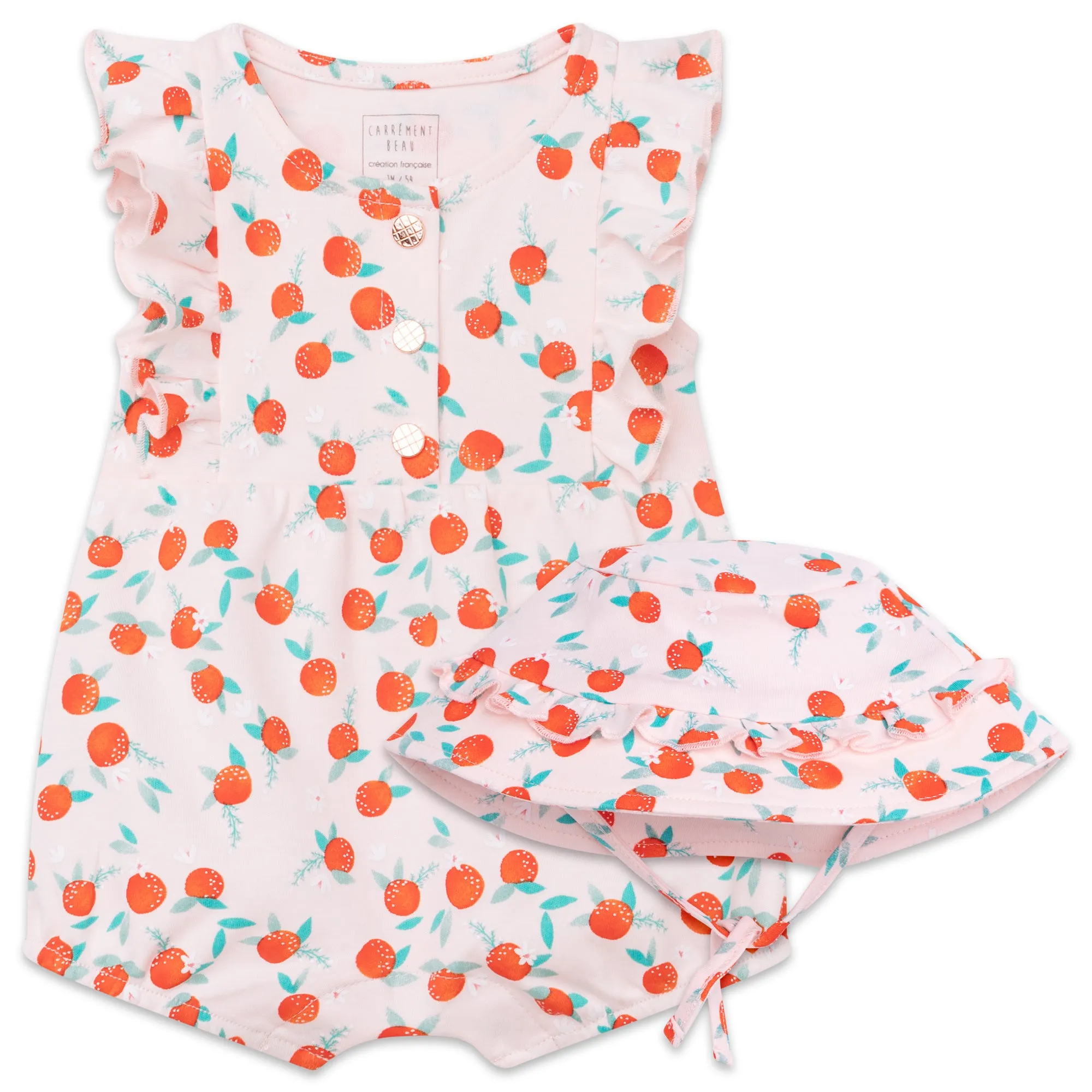 Carrément Beau All In One   Hat Spring 1 Newborn Apricot