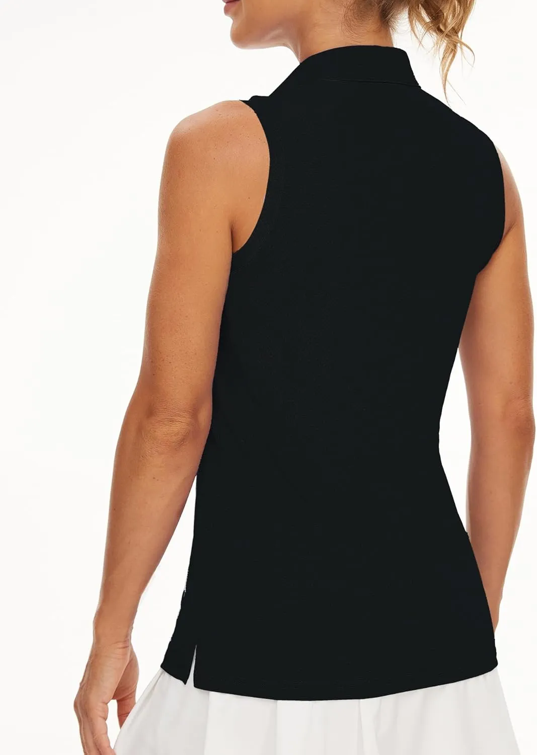 Casei Women's Sleeveless Golf Polo Shirts UPF 50  Quick Dry Collared Polo Shirts Athletic Tank Tops Shirts