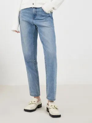 Cotton Straight Leg Jeans