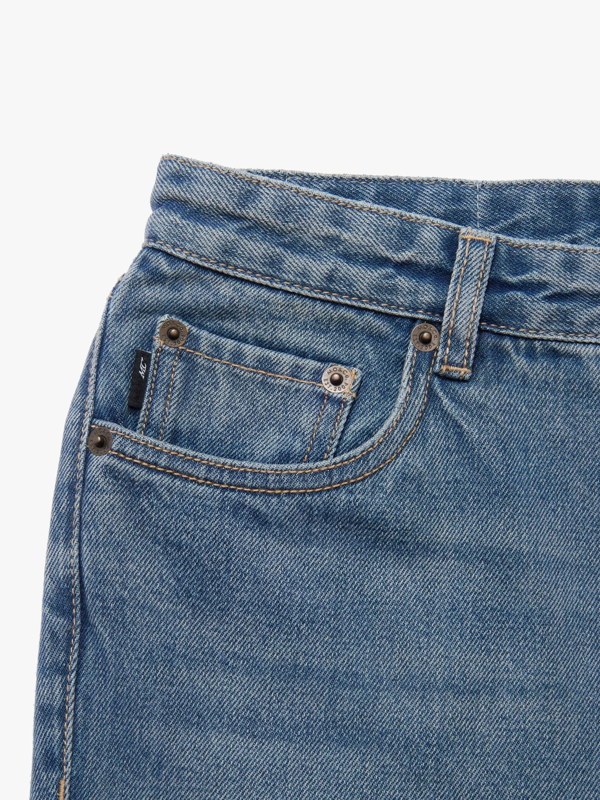 Cotton Straight Leg Jeans