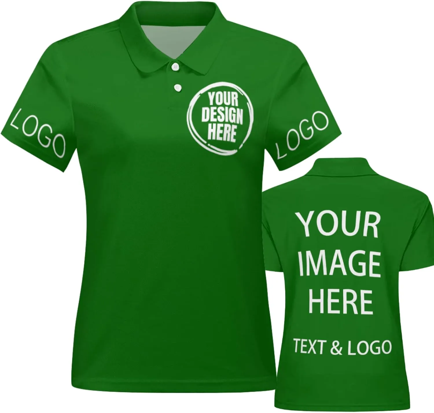 Custom Polo Shirts for Women Customize Your Text Custom Company Logo Personalized Short Sleeve for Sports Workwear
