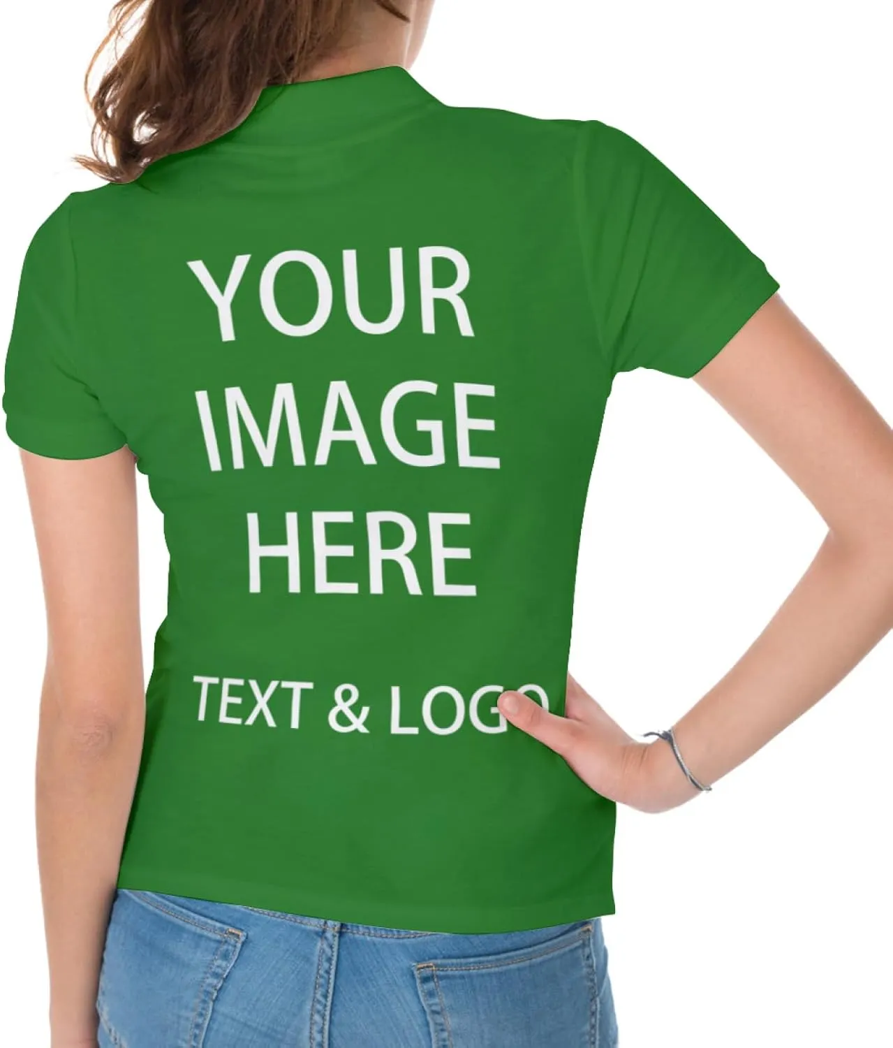 Custom Polo Shirts for Women Customize Your Text Custom Company Logo Personalized Short Sleeve for Sports Workwear