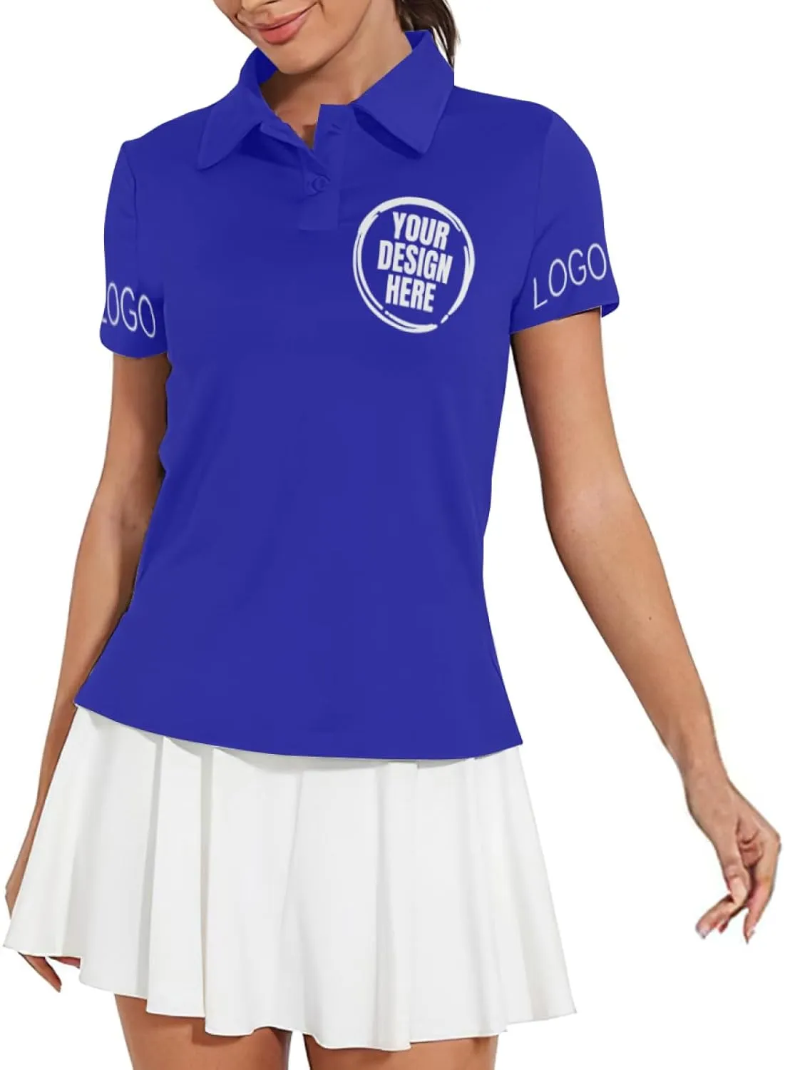 Custom Polo Shirts for Women Customize Your Text Custom Company Logo Personalized Short Sleeve for Sports