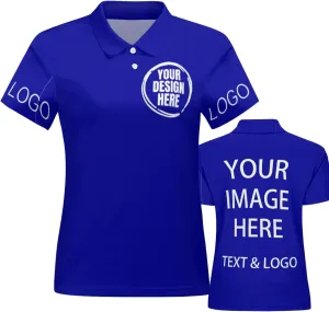 Custom Polo Shirts for Women Customize Your Text Custom Company Logo Personalized Short Sleeve for Sports