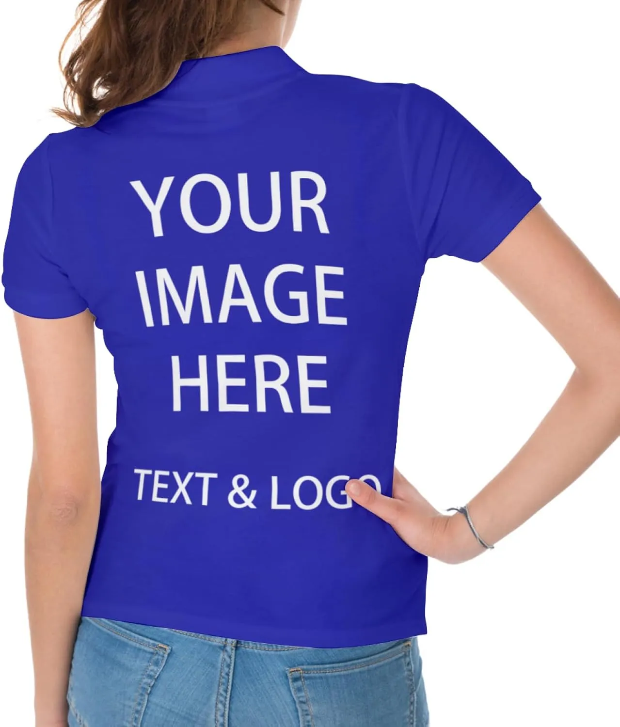 Custom Polo Shirts for Women Customize Your Text Custom Company Logo Personalized Short Sleeve for Sports