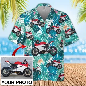 Custom Seamless Biker Hawaiian Shirt, moto biker aloha shirt for men, Hawaii shirt woman