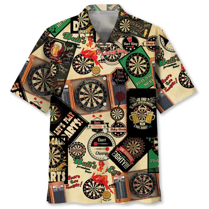 Darts Vintage Hawaiian Shirt, Darts team Hawaiian shit for men, Gift for Darts player