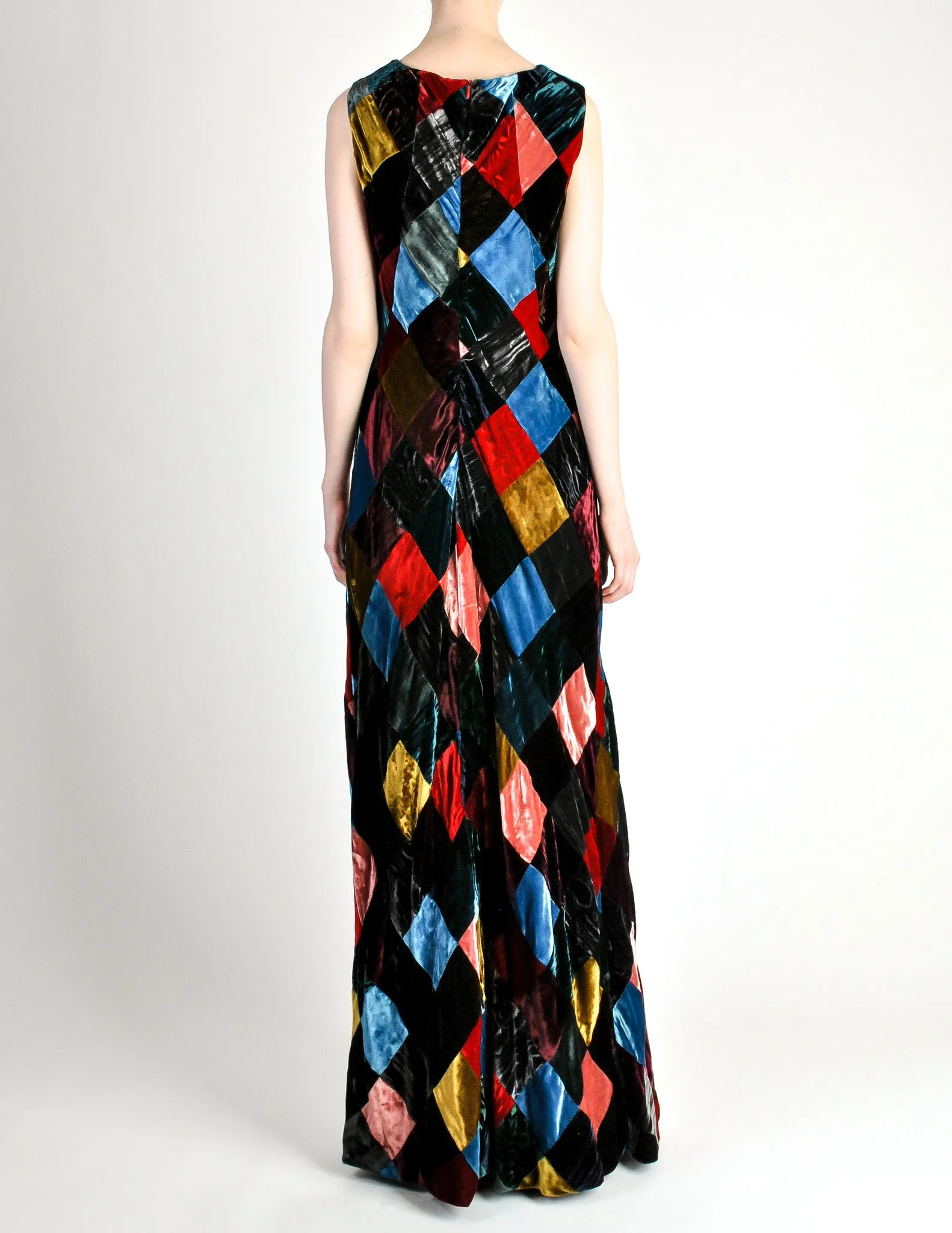 Dolce & Gabbana Vintage Patchwork Velvet Maxi Dress