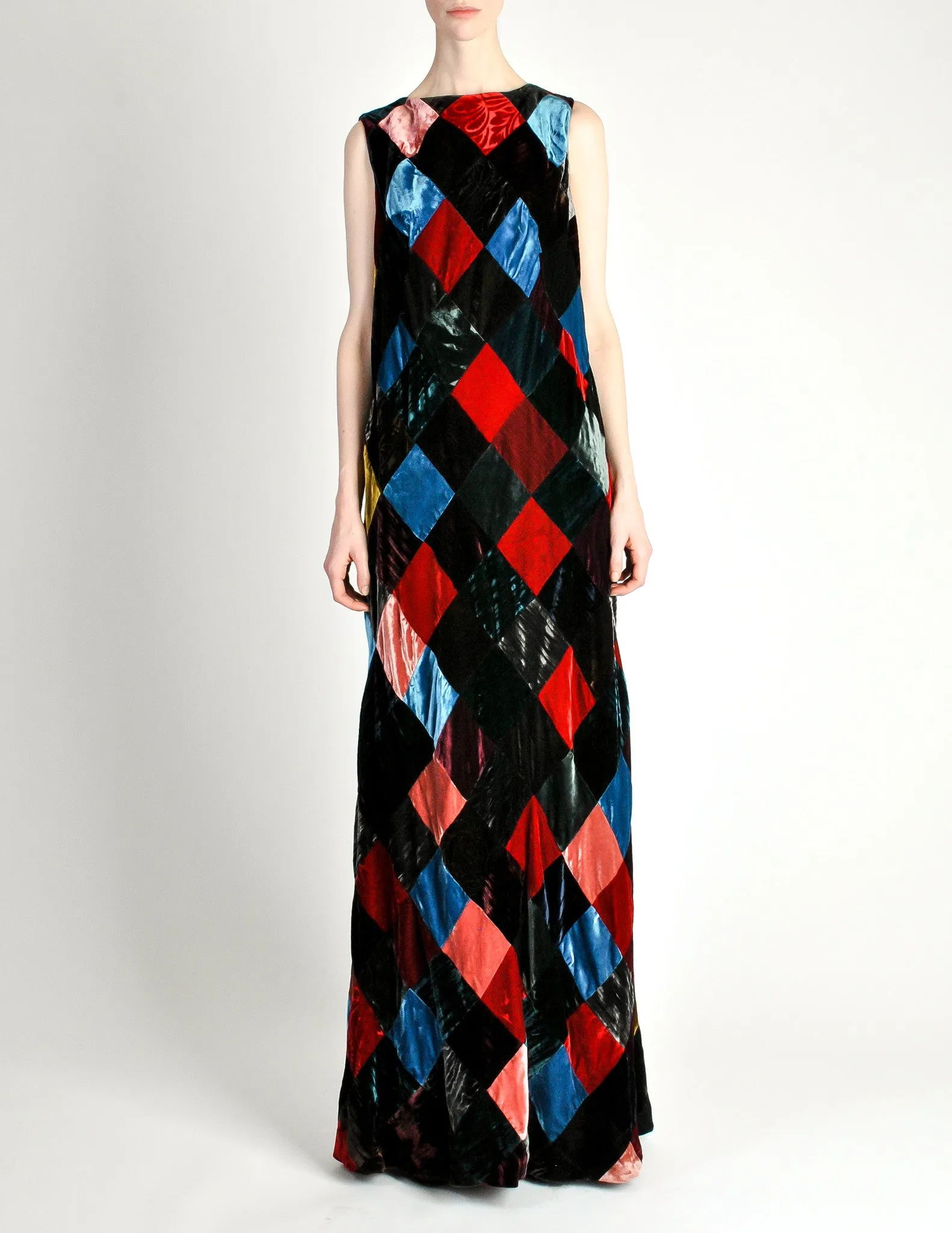 Dolce & Gabbana Vintage Patchwork Velvet Maxi Dress
