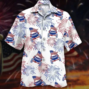 Flag Jee And Fireworks Beautiful Hawaiian Shirt