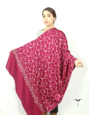 Fuscia Pink Pashmina Shawl With Sozni Work 5741