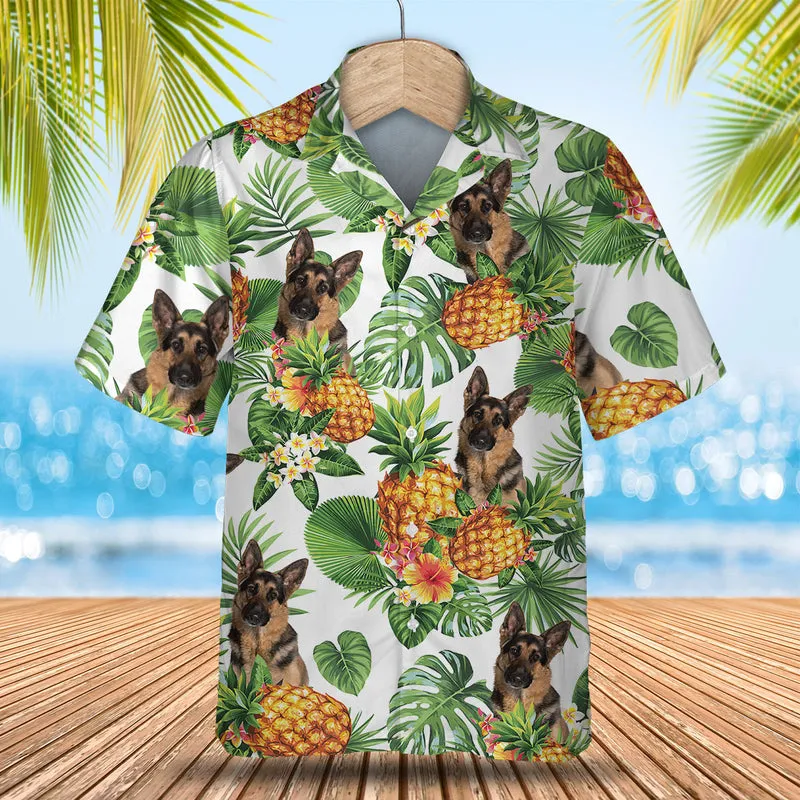German Shepherd Dog Tropical Pattern Hawaiian Shirt, Dog lover Hawaiian Shirt, summer gift for men and women