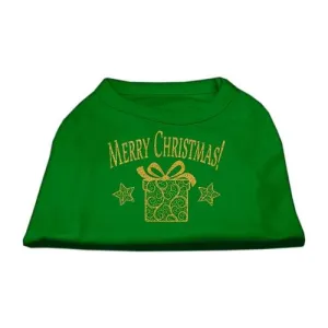 Golden Christmas Present Dog Shirt Emerald Green XXL (18)