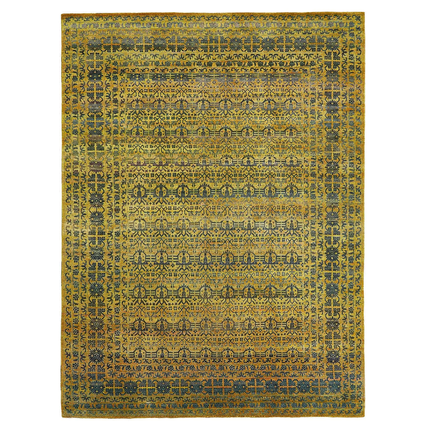Green Alchemy Transitional Wool Silk Blend Rug - 9'1" x 12'2"