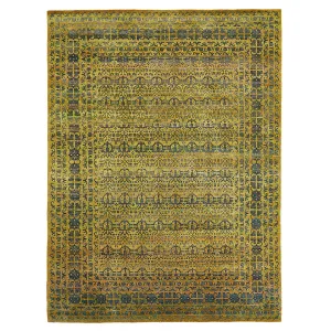 Green Alchemy Transitional Wool Silk Blend Rug - 9'1" x 12'2"