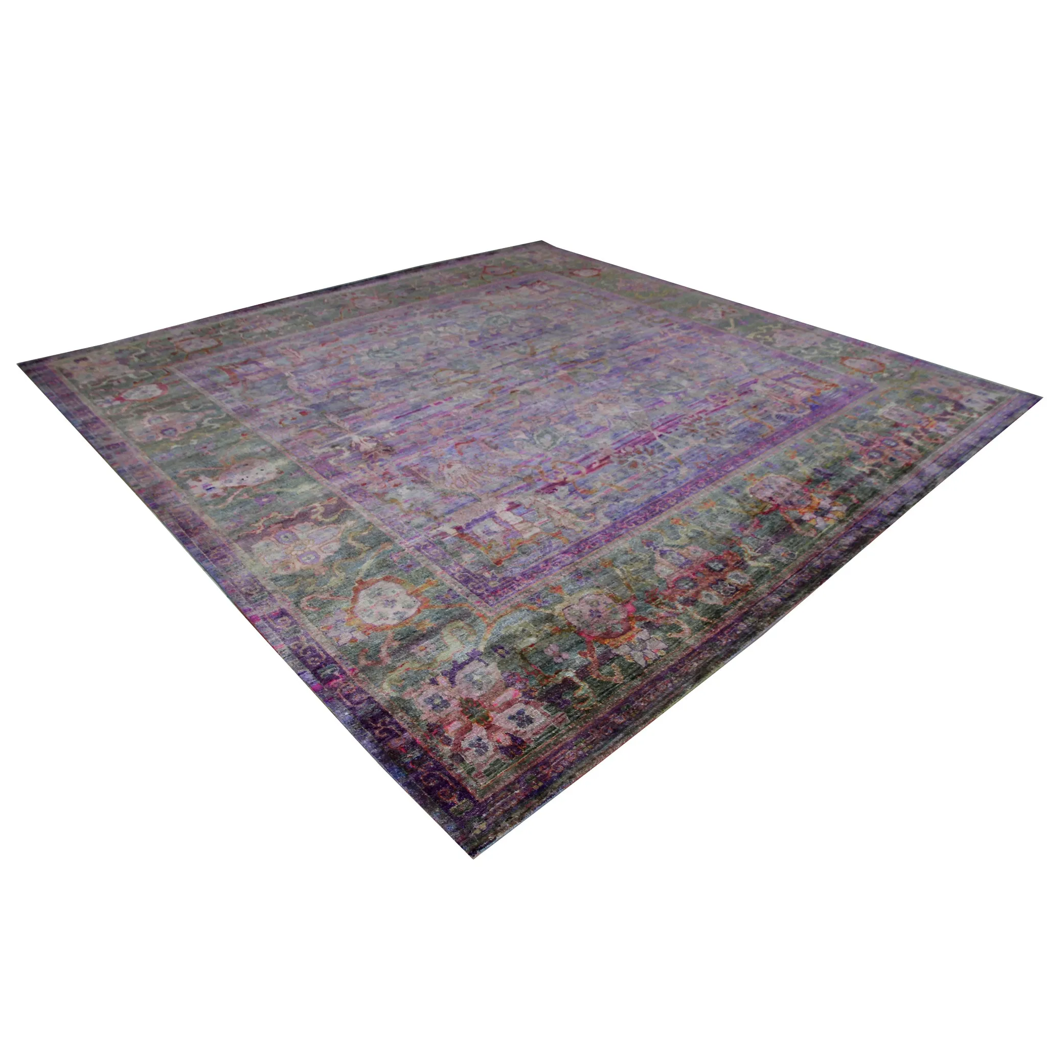 Grey Transitional Silk Rug - 11'1" x 11'2"